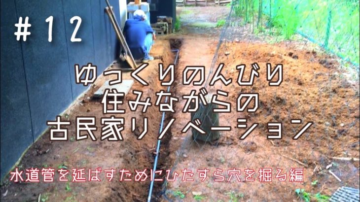 #12【DIY】ド素人の古民家リノベーション【水道管を延ばすための穴掘りで腰が崩壊】