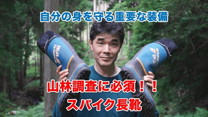【山の重要な装備】山林調査に必須　スパイク長靴