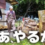 【古民家再生240】溜まりにたまった丸太を薪にする Restoration of old houses and country life