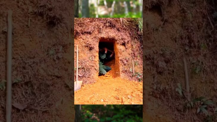 Building most secret underground house 😱 #bushcraft #survival #shelter