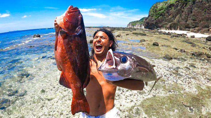 沖縄ターザンが2泊3日離れ島生活で巨大魚突きまくる‼︎