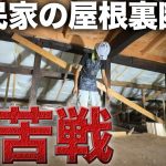 【過酷】築200年の古民家の天井に断熱材を貼り付けるが大苦戦…【551日目】