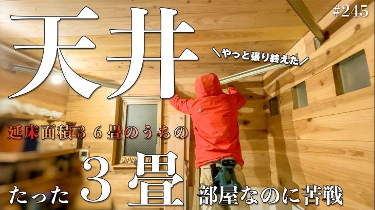 【天井張り】たった３畳を張り終えるのに１ヶ月を費やしました。#245