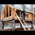 Man Builds Amazing Log House in Forest | Start to Finish by @bushcraftua1