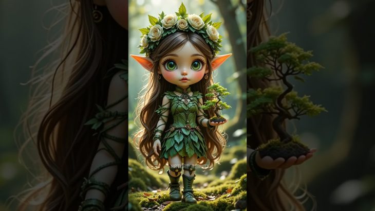 😱 Forest Elf Guardian Doll with Bonsai Tree #song #nature #trending #short