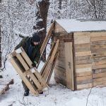 Building a DIY Sauna from Wooden Pallets | Cozy Winter Retreat in the Forest (Start to Finish)