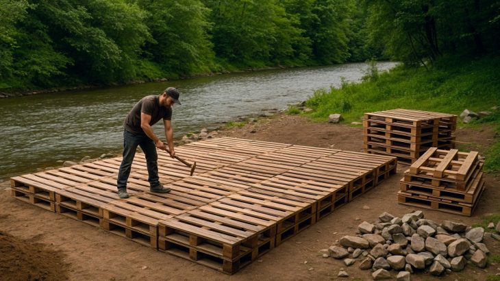 I’m Building a Free Pallet House in 121 Days by the River