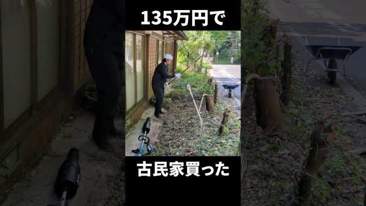 古民家の荒れた庭の草刈り #古民家 #リフォーム #庭作業　Mowing the weeds in the dilapidated garden of an old house