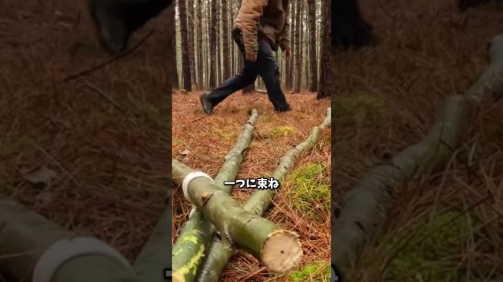 斧とノコギリだけで森の奥に「アジト」を建ててみた。