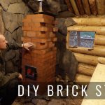 DIY the Smallest BRICK STOVE in my Bushcraft FOREST HUT – Baked Chicken – Coffee with OutIn Nano