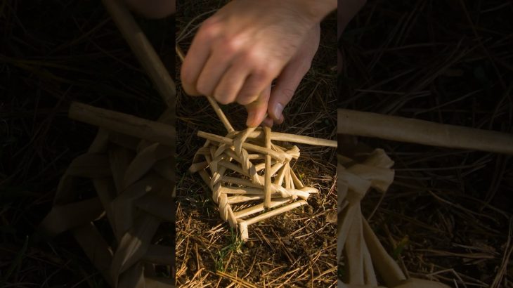 He made an AMAZING basket in the forest! #bushcraft #camping #survival #diy