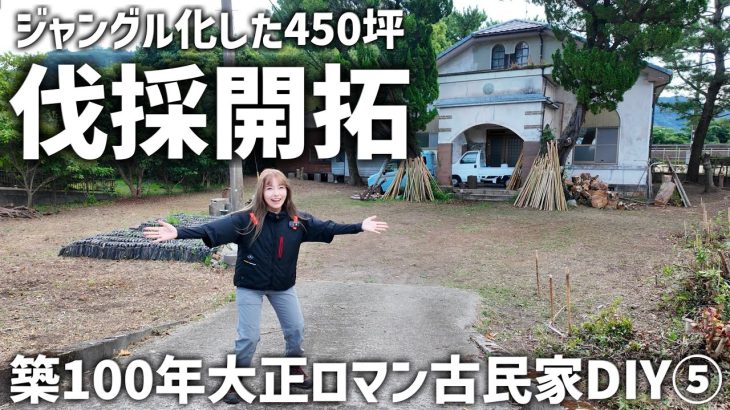 古民家DIY⑤ジャングル化した庭の大木を素人が全力伐採！2ヶ月かけて開拓した結果！